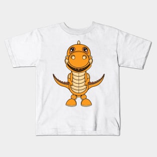 cute orange dino smile Kids T-Shirt